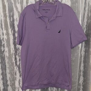 Nautica Men's Lavender Polo Shirt Size Large 🔥 BL2